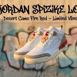 Jordan Spizike Low Desert Camo Fire Red Men’s 10.5 New w/Box (No Lid)